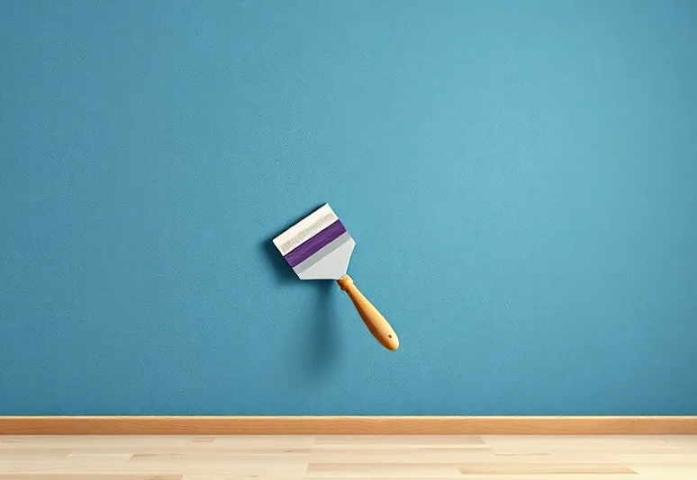 Application d'un enduit décoratif à la lisseuse sur un mur
